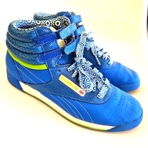 Ex-O-Fit Hi Freestyle Retro Reebok Blue hightop sneakers sz 8,5 RareCollectible